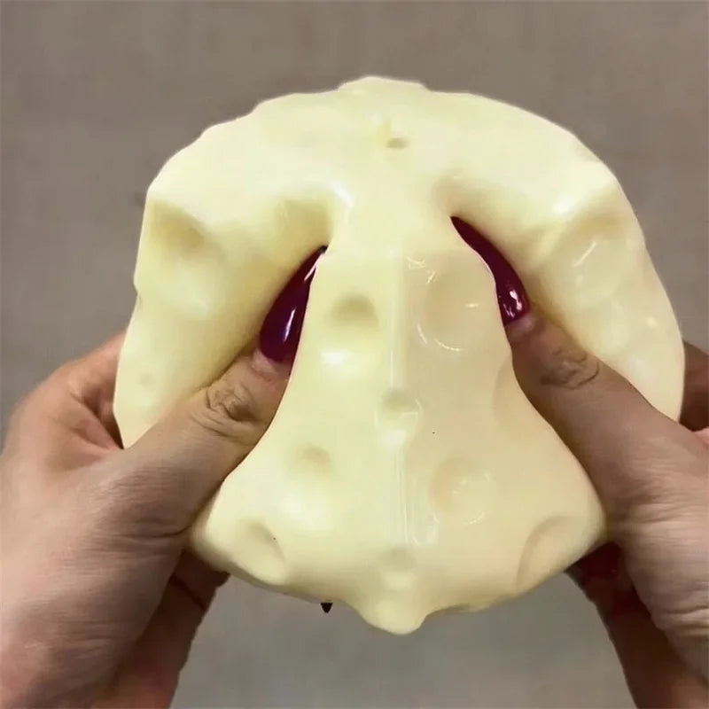 Cheese Jumbo Cube Stress Ball Big Cheese Shapeable Squeeze Ball Non-Bounce Fidget Toy ASMR Sensory Anti-Stress Gift