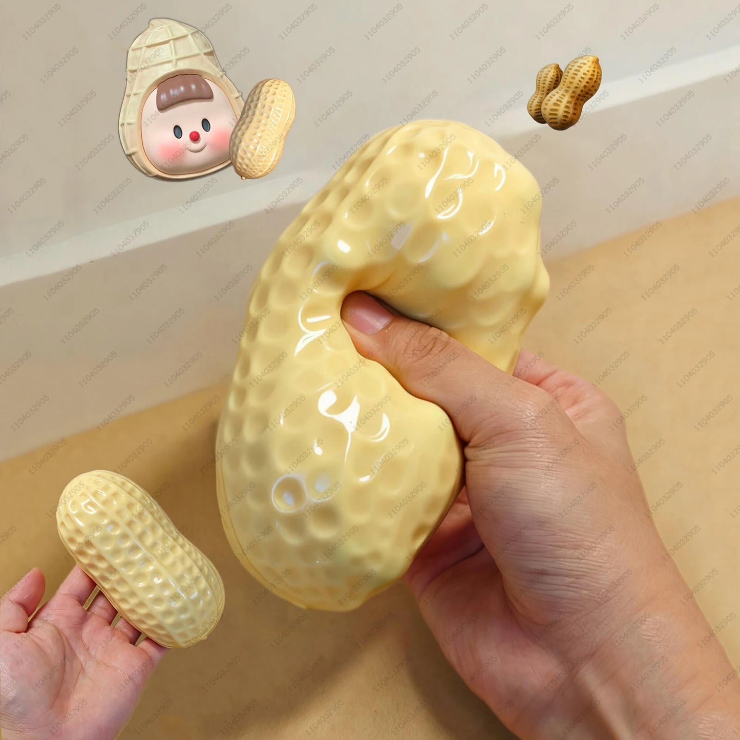 Peanut Stress Ball Crunchy Squeeze Ball Squishy Toy Buttery-Soft Feel Fidget Toy ASMR Sensory anti Stress Toys for Kids & Adults