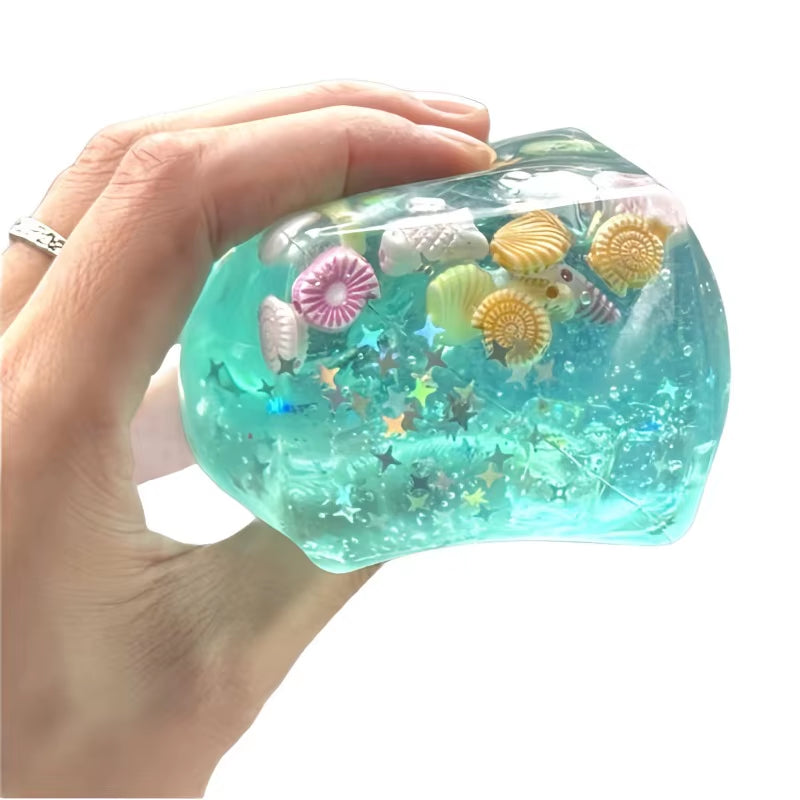 Squishy Maltose Cubes Fidget Toy Super Soft Transparent Star Squeeze Toy Ocean Sensory Anti-Stress Toy for Friend Christmas Gift